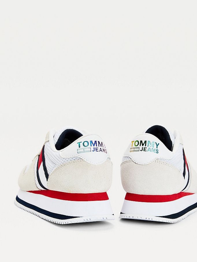 Tommy Hilfiger Colour-Blocked Flatform Sneakers Damen Weiß | AT849KZIM