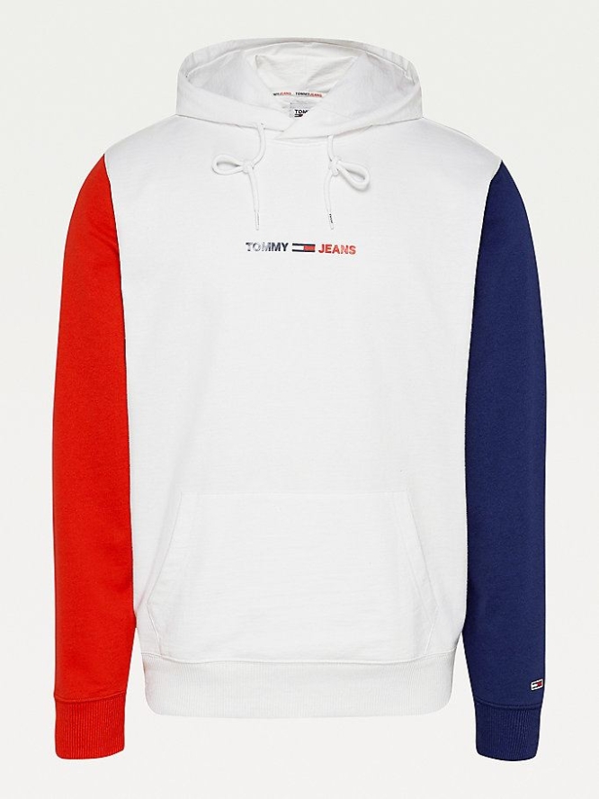 Tommy Hilfiger Colour-Blocked Hoodie Herren Weiß Mehrfarbig | AT234FSIV