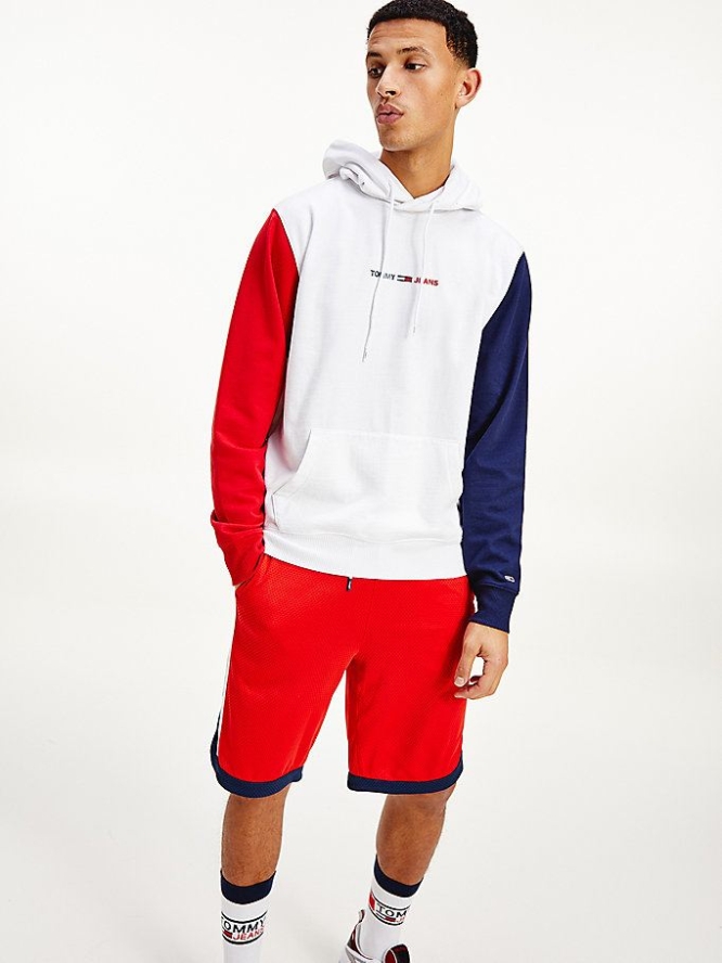 Tommy Hilfiger Colour-Blocked Hoodie Herren Weiß Mehrfarbig | AT234FSIV