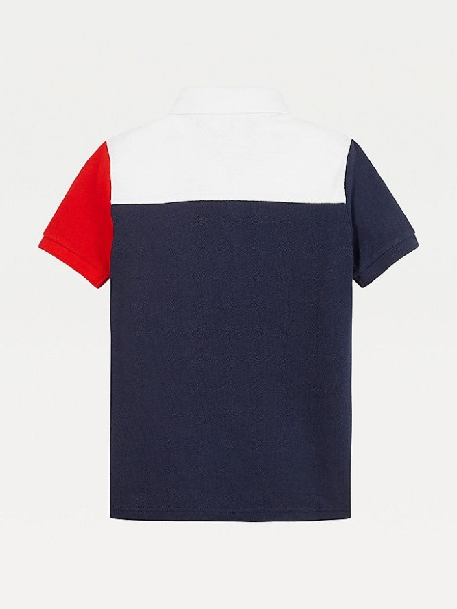 Tommy Hilfiger Colour-Blocked Ithaca Stripe Polo Shirts Kinder Hellnavy | AT192IRBC