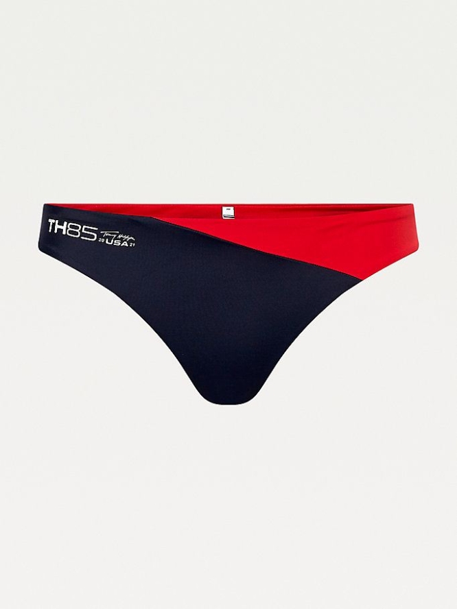 Tommy Hilfiger Colour-Blocked Klassische Bikini Bottoms Bademode Damen Rot | AT439EIMU