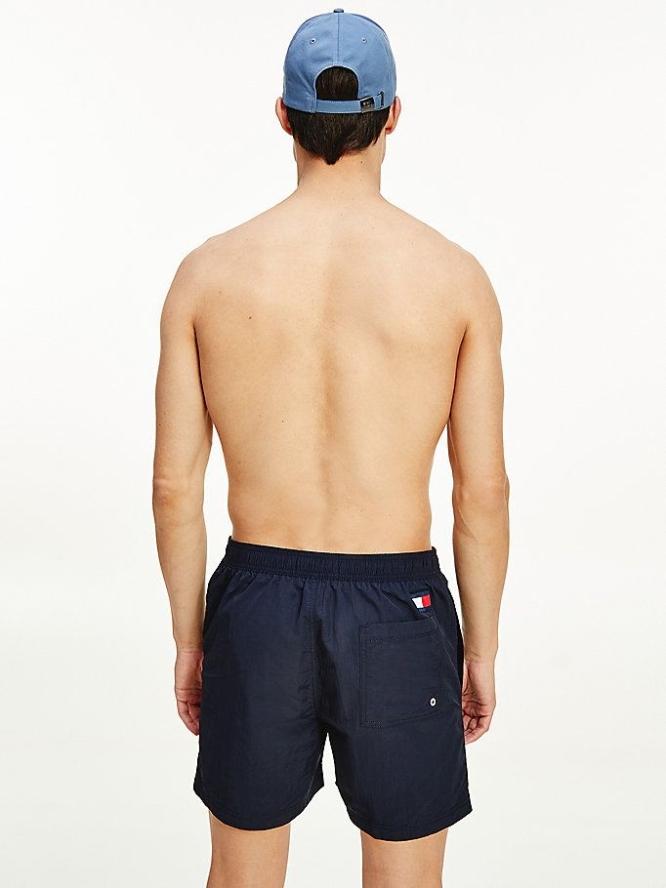 Tommy Hilfiger Contrast Drawstring Mid Length Slim Fit Swim Bademode Herren Dunkelblau | AT479MKTF