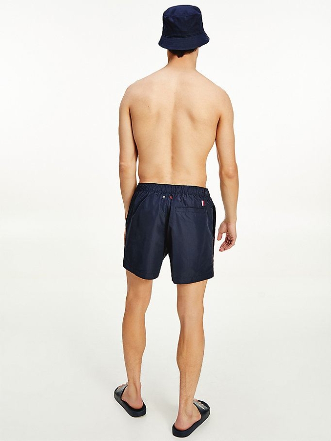 Tommy Hilfiger Contrast Stripe Mid Length Swim Bademode Herren Dunkelblau | AT725UXZR