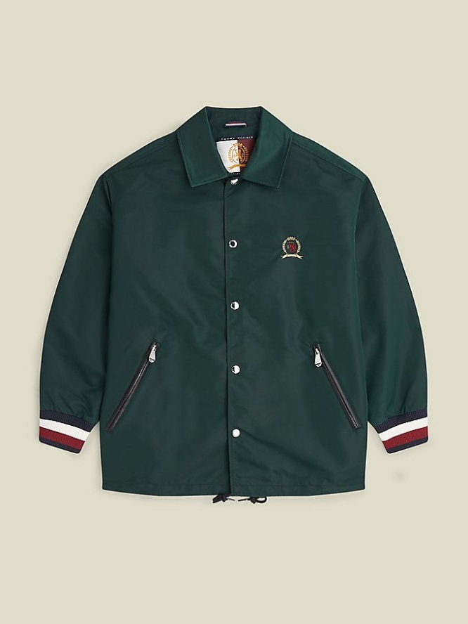 Tommy Hilfiger Crest Coach Jacke Herren Türkis | AT604STDA