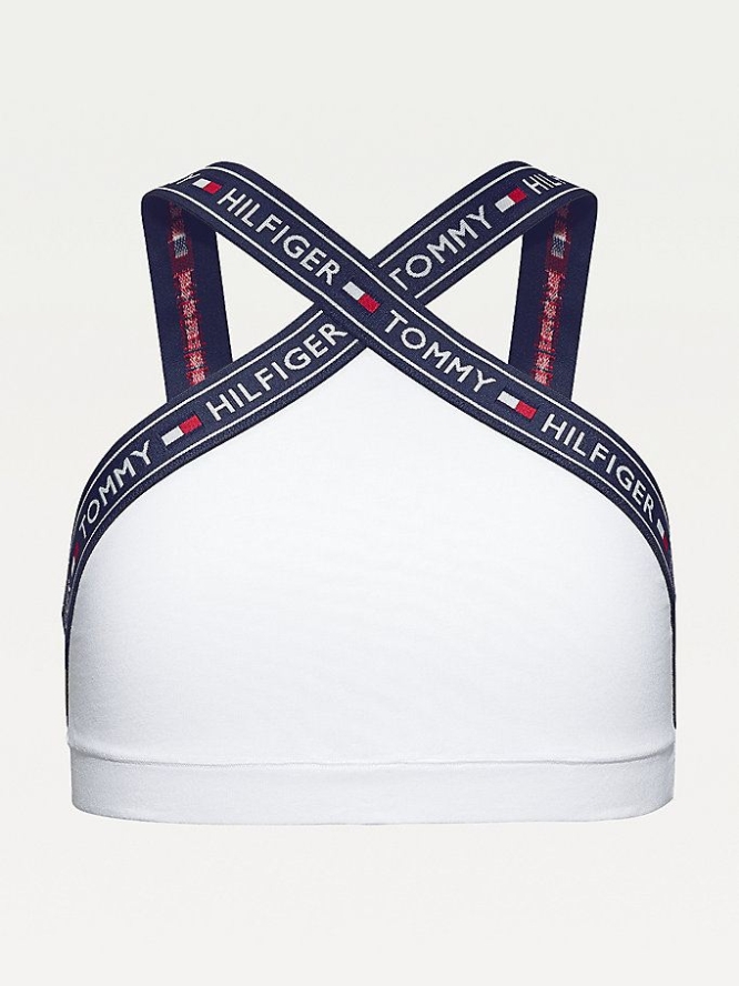 Tommy Hilfiger Crossover Stretch Baumwoll Bralette Unterwäsche Damen Weiß | AT184WKXF