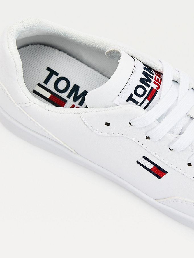 Tommy Hilfiger Cupsole Spitze-Up Sneakers Damen Weiß | AT107KXCM