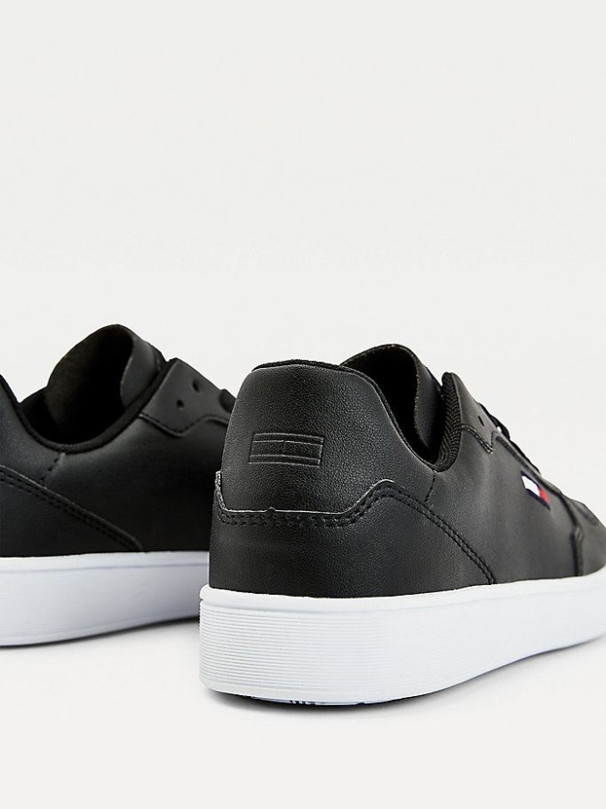 Tommy Hilfiger Cupsole Spitze-Up Sneakers Damen Schwarz | AT714MOKG