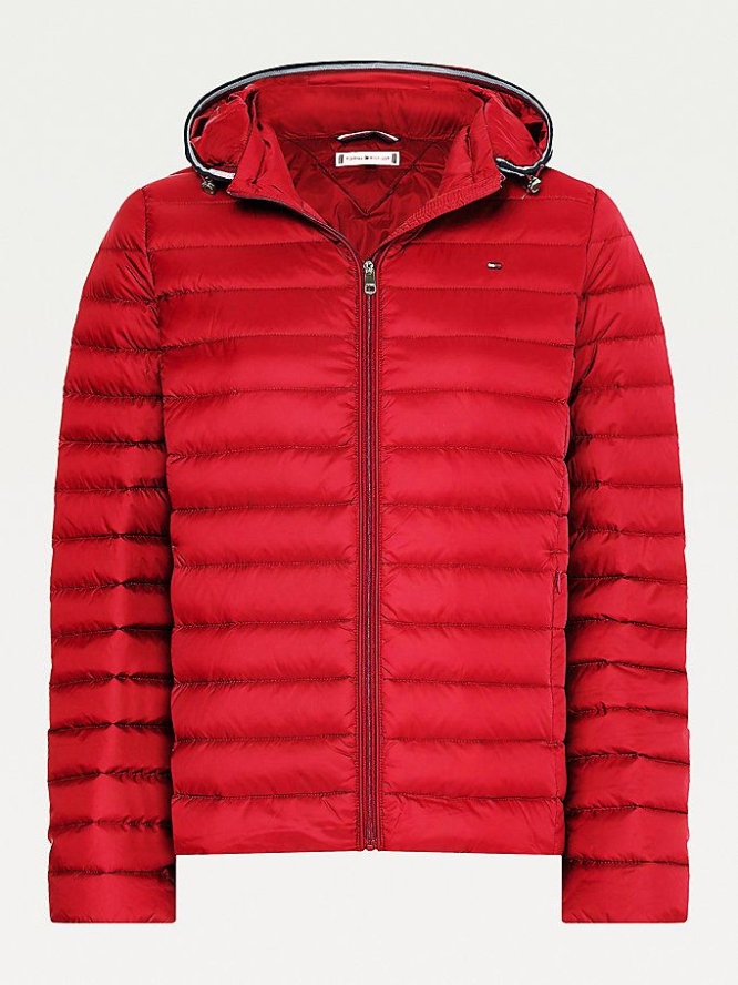 Tommy Hilfiger Curve Essential Down-Filled Gesteppt Mit Kapuze Jacke Damen Rot | AT516MOHA