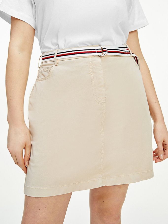 Tommy Hilfiger Curve Rome Slim Kurzes Röcke Damen Beige | AT572LTZE