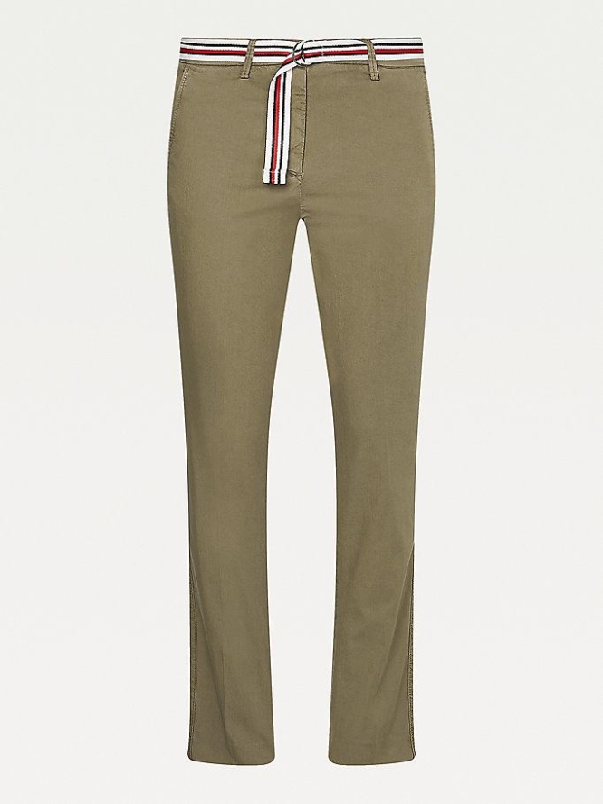 Tommy Hilfiger Curve Slim Fit Chino-hosen Damen Grün | AT205HTIB