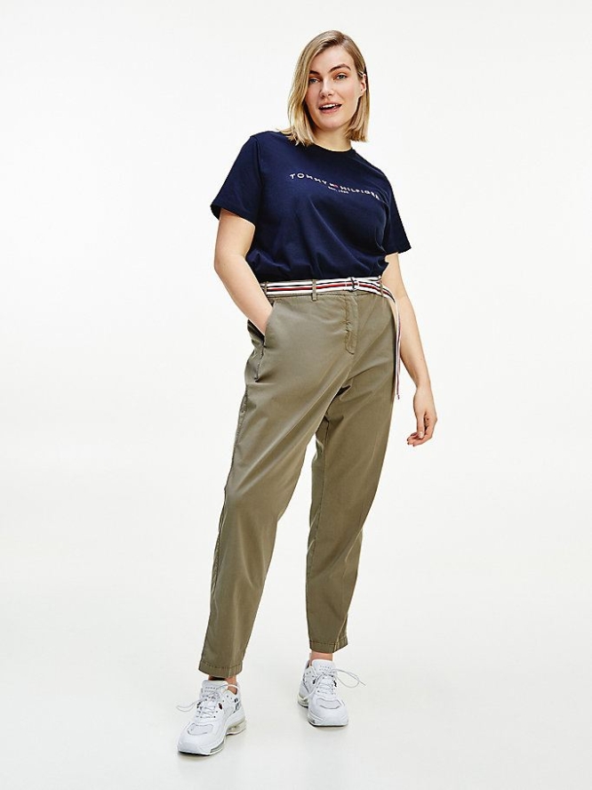 Tommy Hilfiger Curve Slim Fit Chino-hosen Damen Grün | AT205HTIB