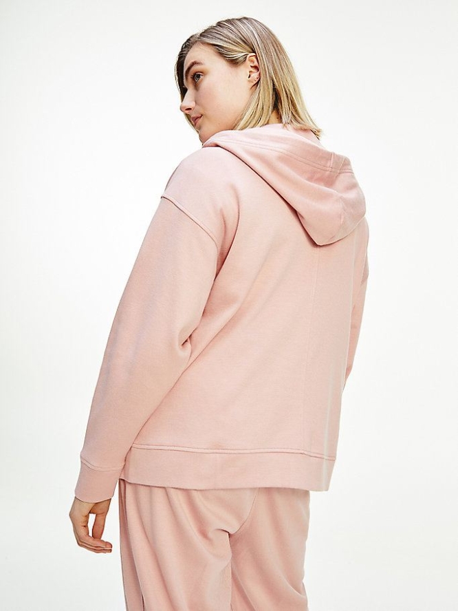 Tommy Hilfiger Curve Zip-Thru Relaxed Fit Hoodie Damen Rosa | AT045FQMO