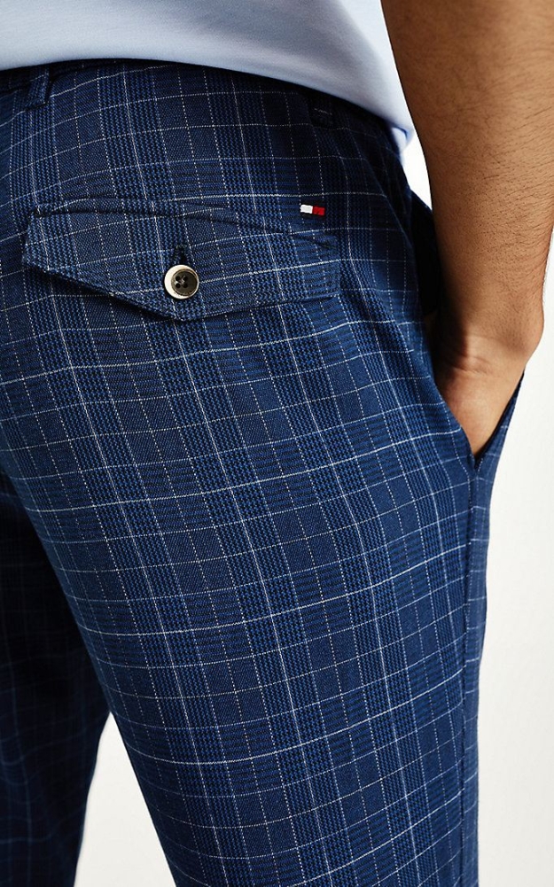 Tommy Hilfiger Denton Gerade Checked Hosen Herren Dunkelblau | AT317GVFP