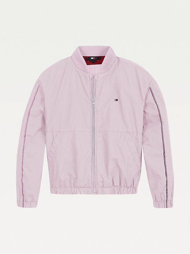 Tommy Hilfiger Essential Baumwoll Bomber Jacke Kinder Rosa Türkis | AT834KVAG