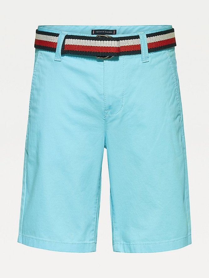 Tommy Hilfiger Essential Belted Slim Chino Kurze Hose Kinder Blau | AT964KSXL