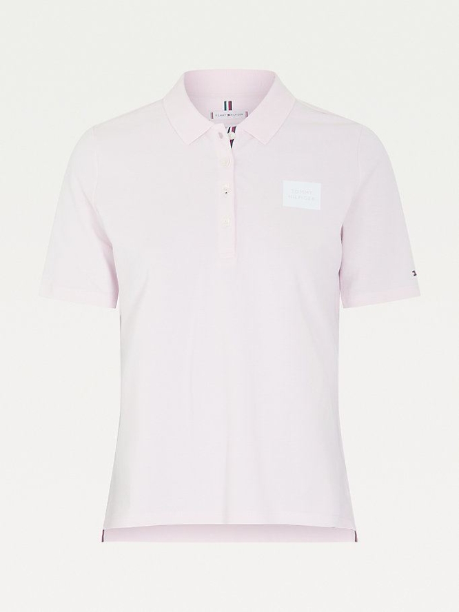 Tommy Hilfiger Essential Box Logo Polo Shirts Damen Hellrosa | AT164ITOS