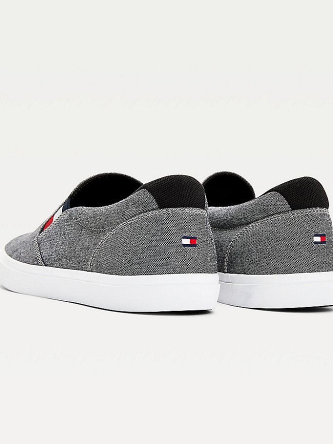 Tommy Hilfiger Essential Chambray Slip-On Sneakers Herren Schwarz | AT632GPVW