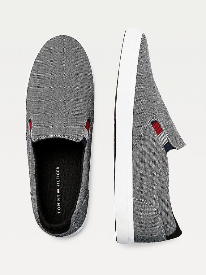 Tommy Hilfiger Essential Chambray Slip-On Sneakers Herren Schwarz | AT632GPVW