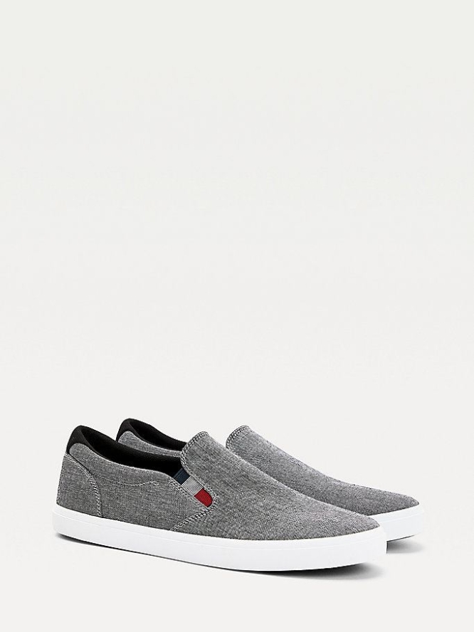 Tommy Hilfiger Essential Chambray Slip-On Sneakers Herren Schwarz | AT632GPVW