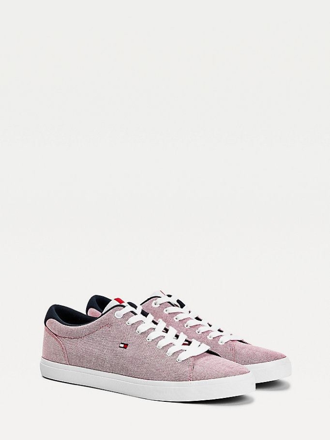 Tommy Hilfiger Essential Chambray Sneakers Herren Rot | AT098IGQT