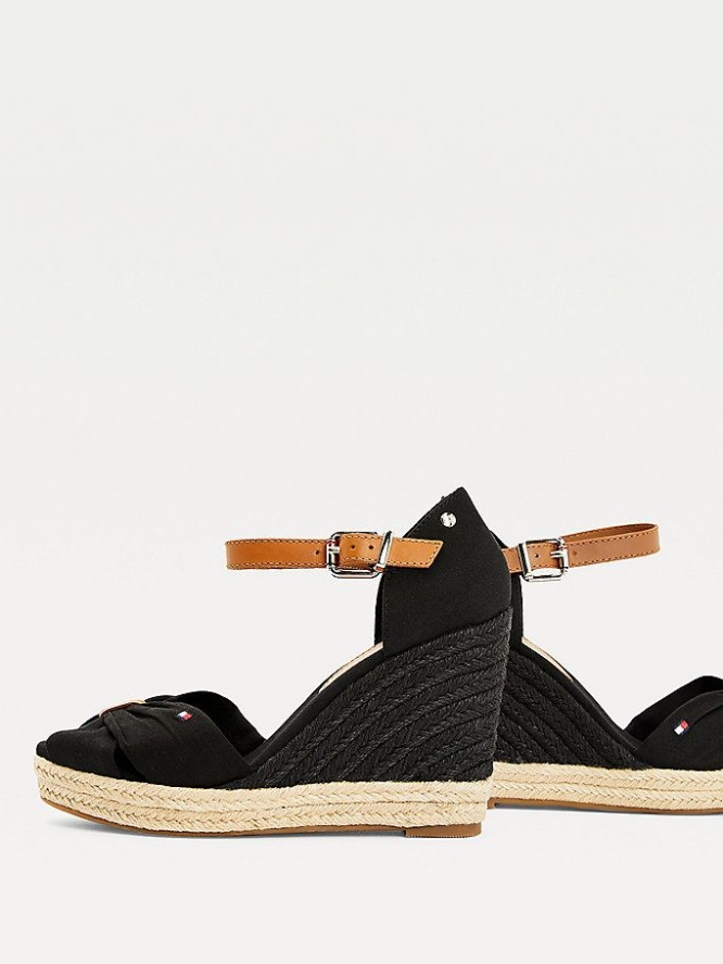 Tommy Hilfiger Essential Colour-Blocked Wedge Keilabsatz Sandalen Damen Schwarz | AT085HNPQ