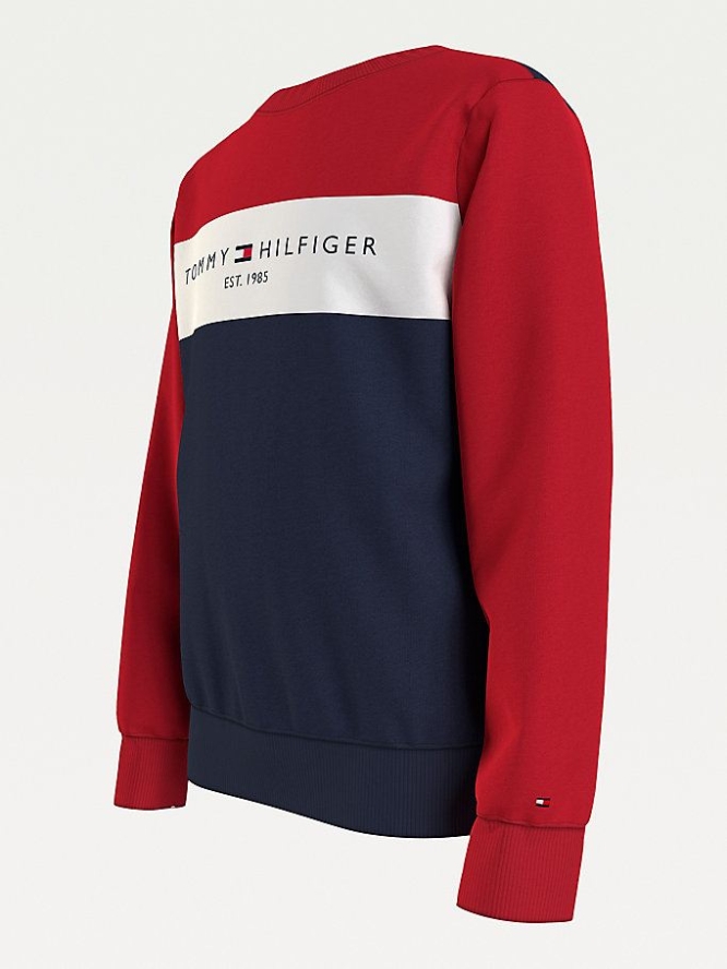 Tommy Hilfiger Essential Colour-Blocked Sweatshirts Kinder Blau | AT490XYBJ