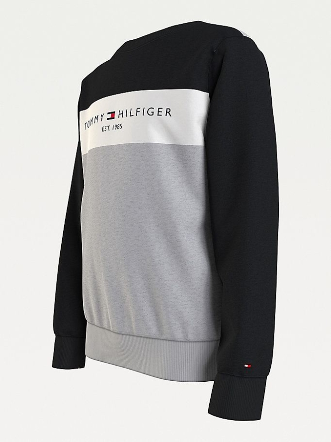 Tommy Hilfiger Essential Colour-Blocked Sweatshirts Kinder Grau | AT530OBAZ