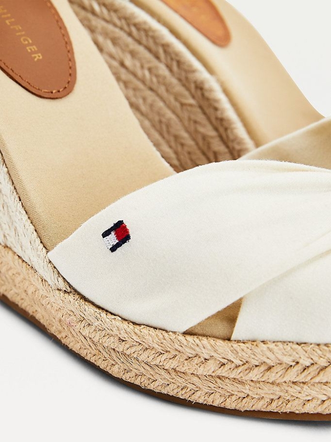 Tommy Hilfiger Essential Colour-Blocked Wedge Keilabsatz Sandalen Damen Weiß | AT536NXFG