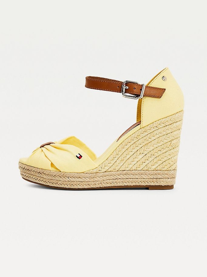 Tommy Hilfiger Essential Colour-Blocked Wedge Keilabsatz Sandalen Damen Gelb | AT679BTFM