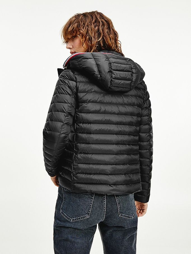 Tommy Hilfiger Essential Down-Filled Gesteppt Mit Kapuze Jacke Damen Schwarz | AT098VNLA