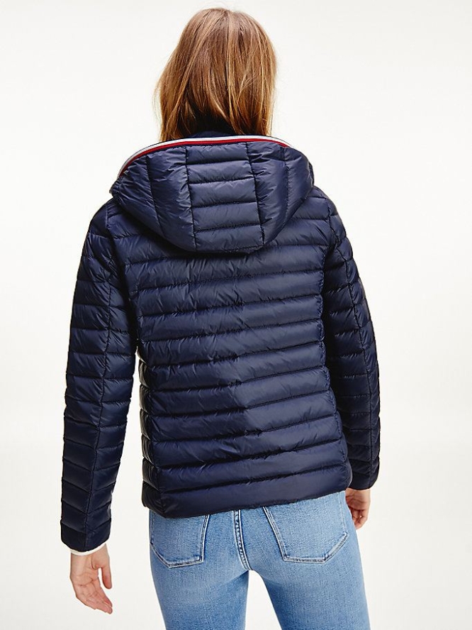 Tommy Hilfiger Essential Down-Filled Gesteppt Mit Kapuze Jacke Damen Dunkelblau | AT685OCTM