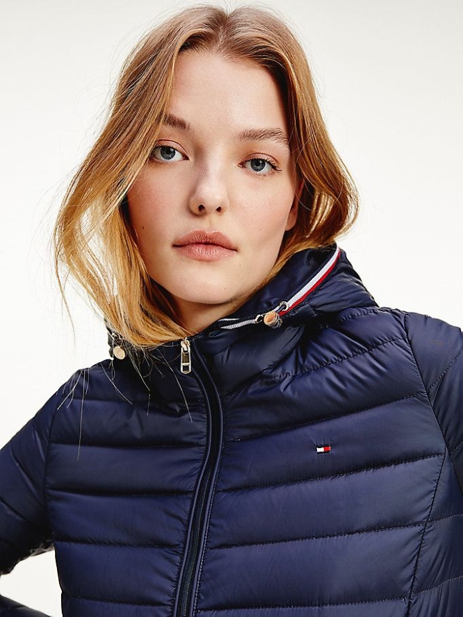 Tommy Hilfiger Essential Down-Filled Gesteppt Mit Kapuze Jacke Damen Dunkelblau | AT685OCTM