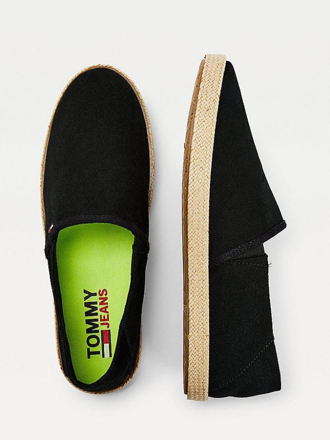 Tommy Hilfiger Essential Espadrilles Freizeitschuhe Herren Schwarz | AT230EZKB