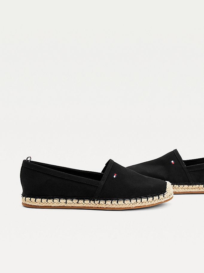 Tommy Hilfiger Essential Flache Espadrilles Flache Schuhe Damen Schwarz | AT542CJPZ