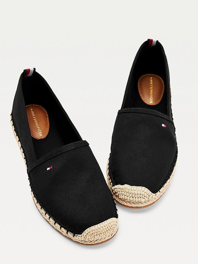 Tommy Hilfiger Essential Flache Espadrilles Flache Schuhe Damen Schwarz | AT542CJPZ