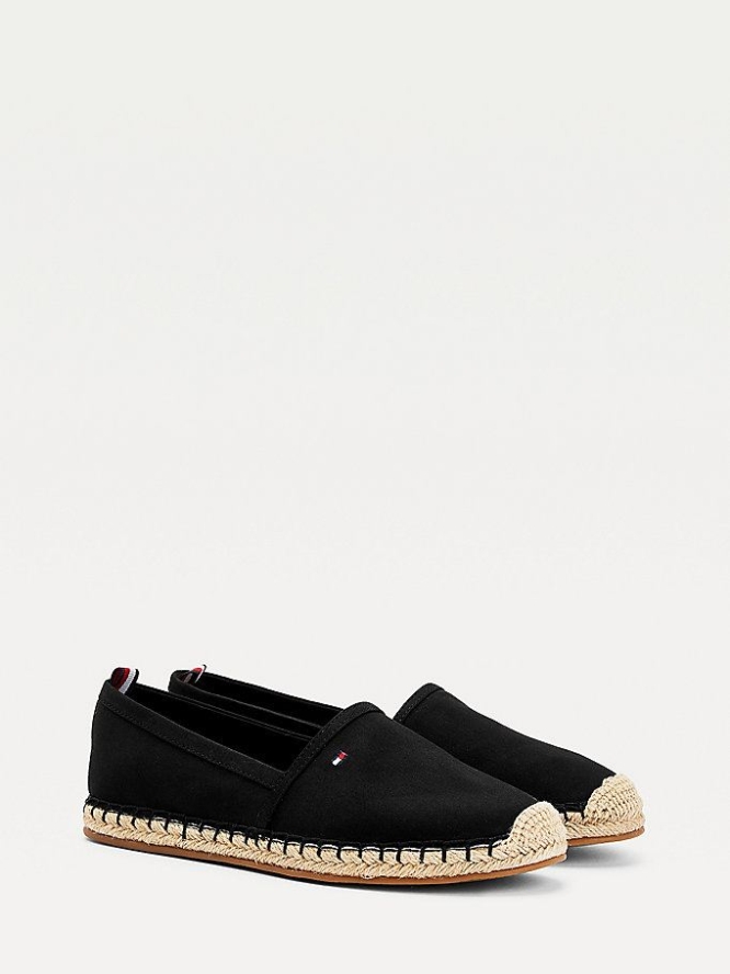 Tommy Hilfiger Essential Flache Espadrilles Flache Schuhe Damen Schwarz | AT542CJPZ