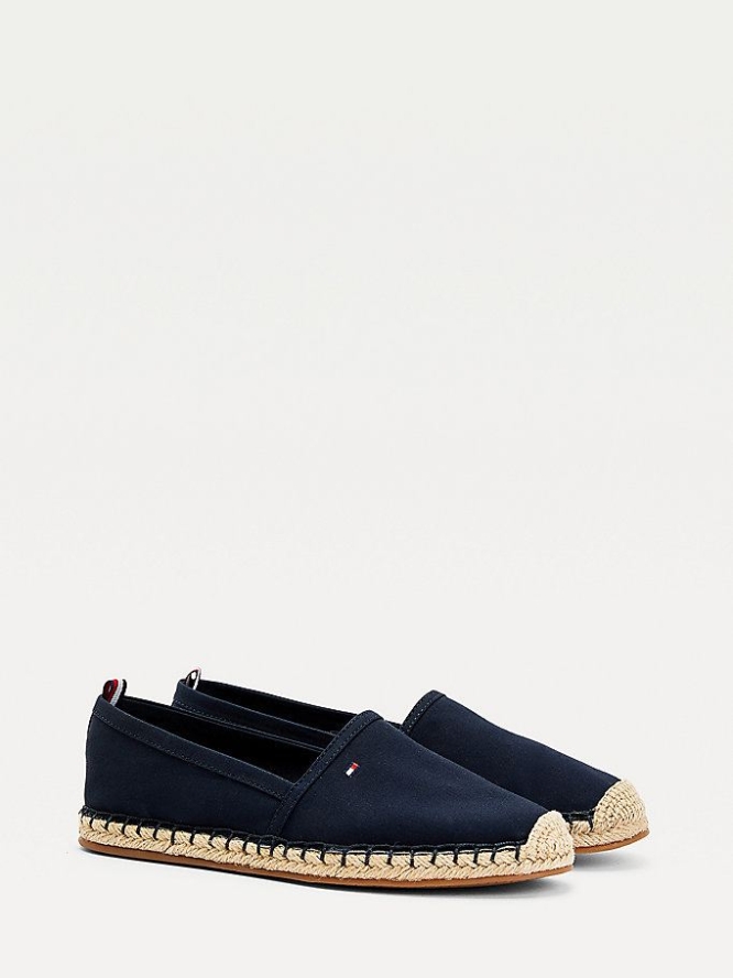 Tommy Hilfiger Essential Flache Espadrilles Flache Schuhe Damen Dunkelblau | AT590ZKDE