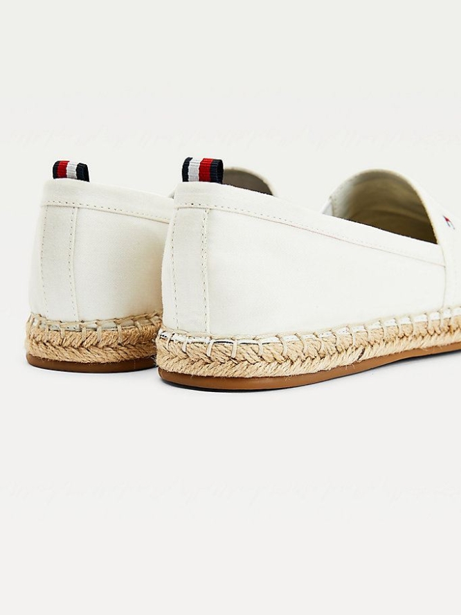 Tommy Hilfiger Essential Flache Espadrilles Flache Schuhe Damen Weiß | AT593STCZ