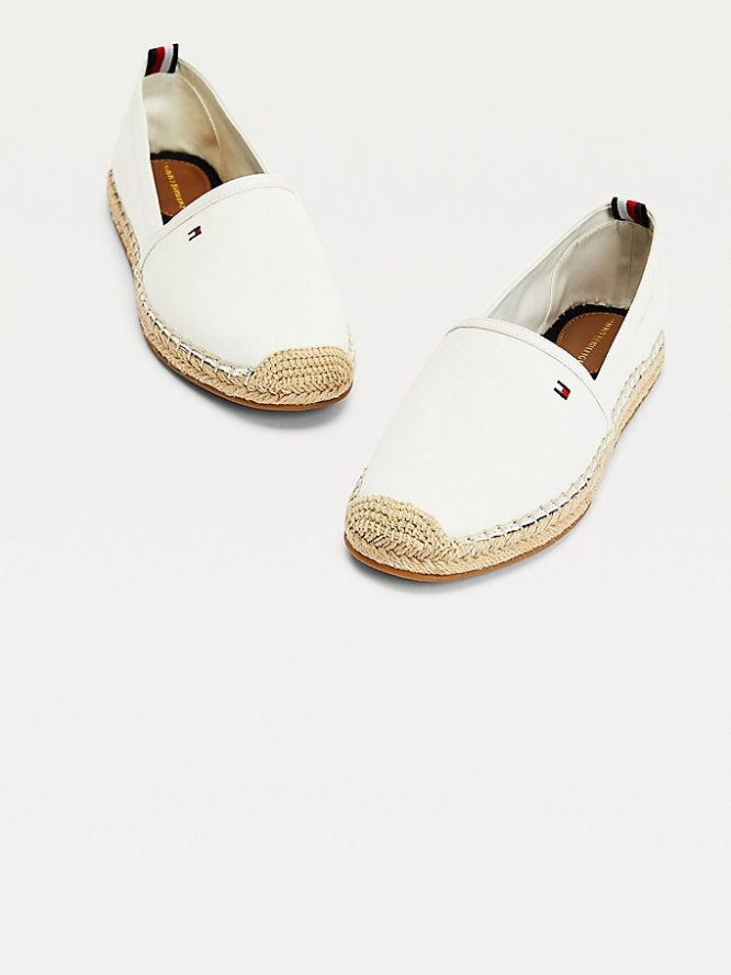 Tommy Hilfiger Essential Flache Espadrilles Flache Schuhe Damen Weiß | AT593STCZ