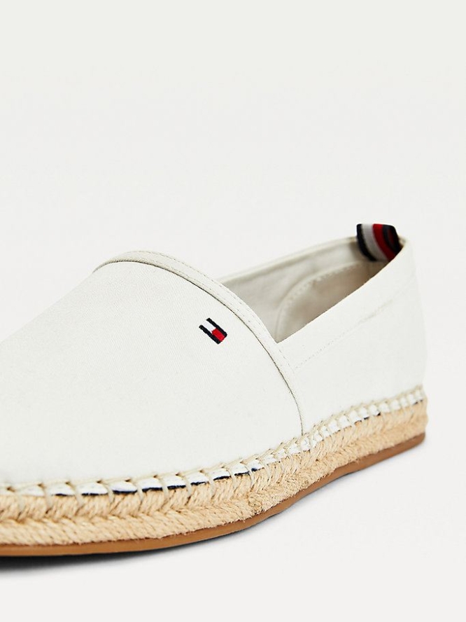 Tommy Hilfiger Essential Flache Espadrilles Flache Schuhe Damen Weiß | AT593STCZ