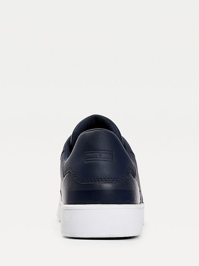 Tommy Hilfiger Essential Flag Leder Cupsole Sneakers Herren Hellnavy | AT179IQAN