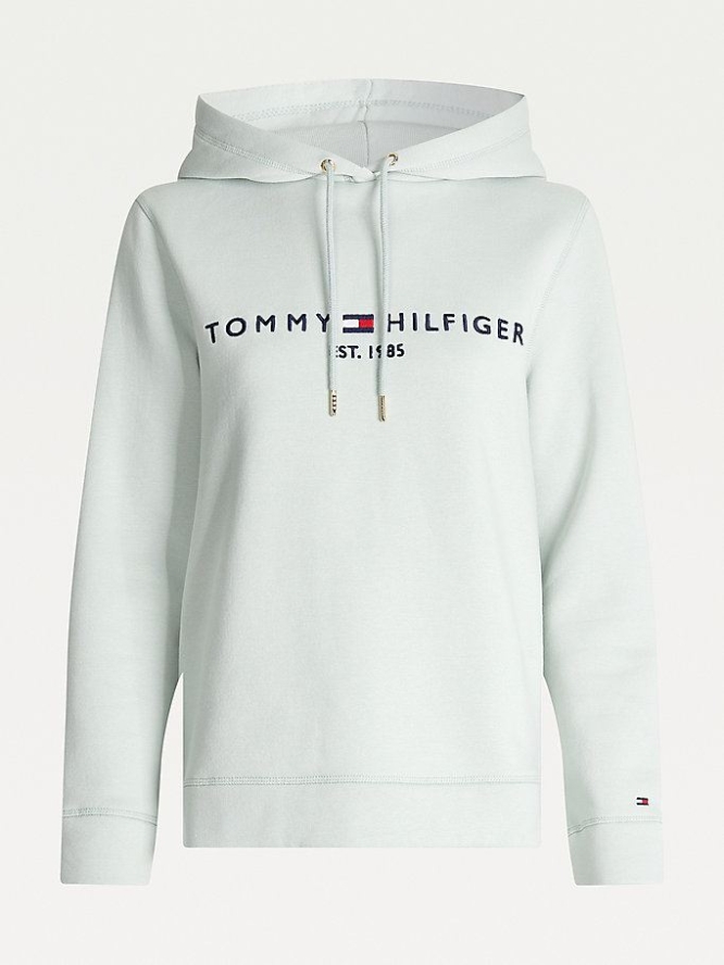 Tommy Hilfiger Essential Fleece Logo Hoodie Damen Hellgrün | AT415KBTY