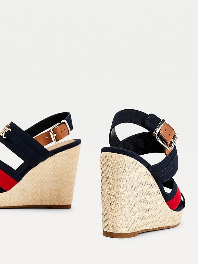 Tommy Hilfiger Essential High Wedge Keilabsatz Sandalen Damen Weiß | AT645KDLJ