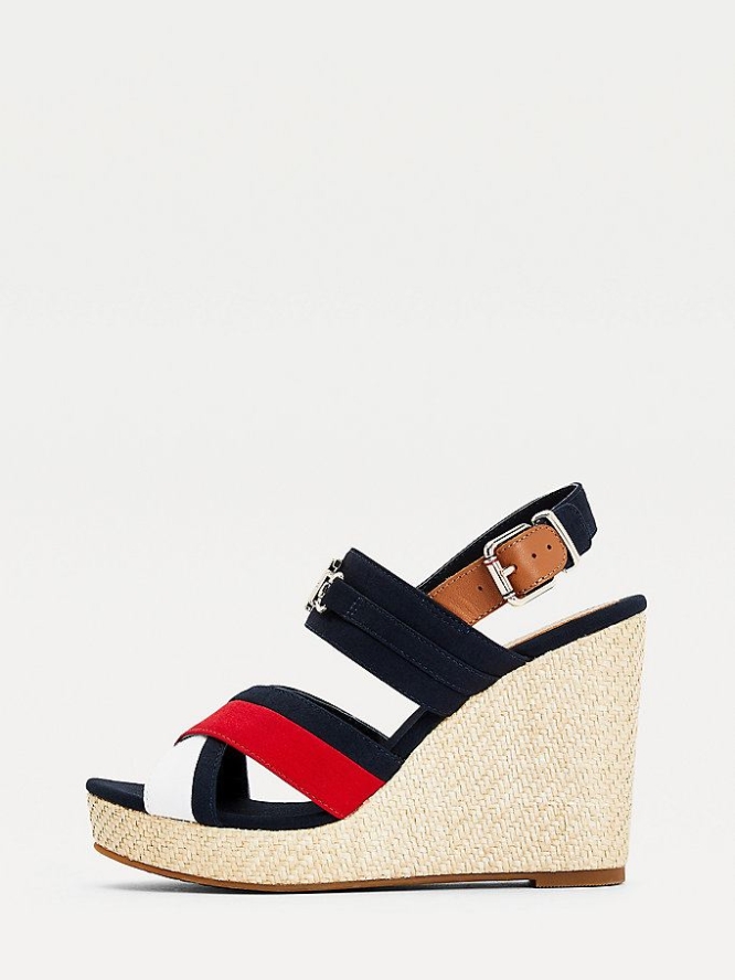 Tommy Hilfiger Essential High Wedge Keilabsatz Sandalen Damen Weiß | AT645KDLJ