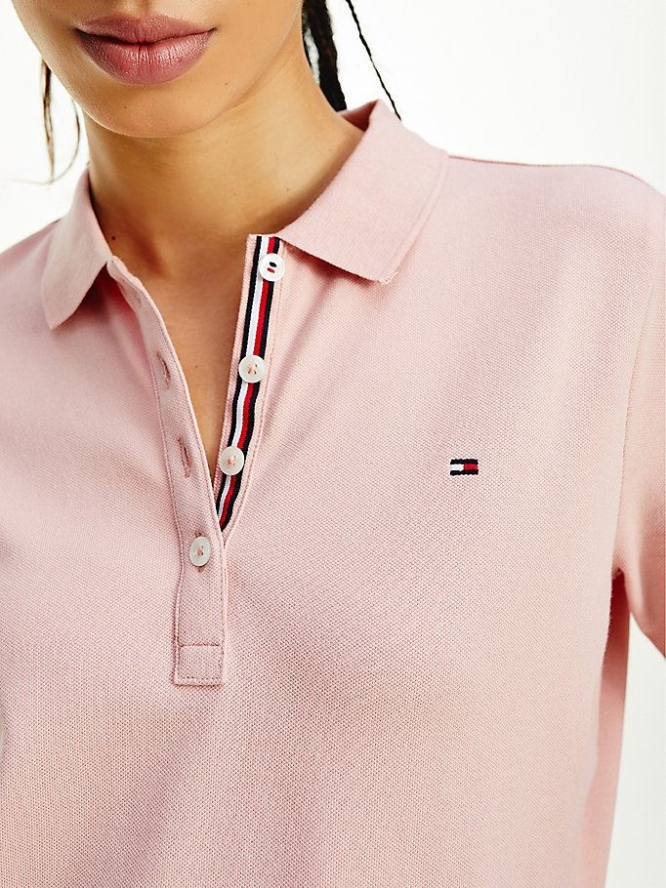 Tommy Hilfiger Essential Kurzes Sleeve Polo Shirts Damen Rosa | AT790AFUZ