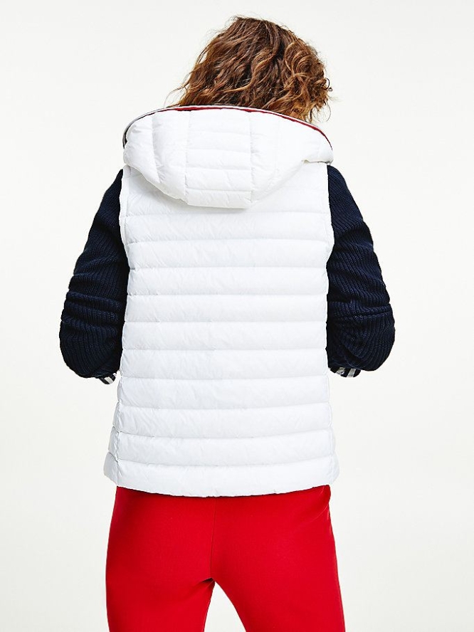 Tommy Hilfiger Essential Laufschuhe Down Vest Jacke Damen Weiß | AT307TIAD