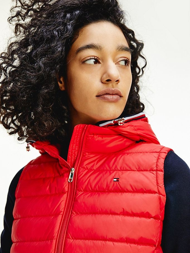 Tommy Hilfiger Essential Laufschuhe Down Vest Jacke Damen Rot | AT928PSUM