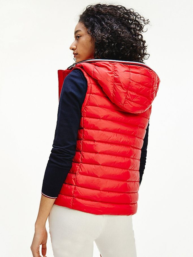 Tommy Hilfiger Essential Laufschuhe Down Vest Jacke Damen Rot | AT928PSUM