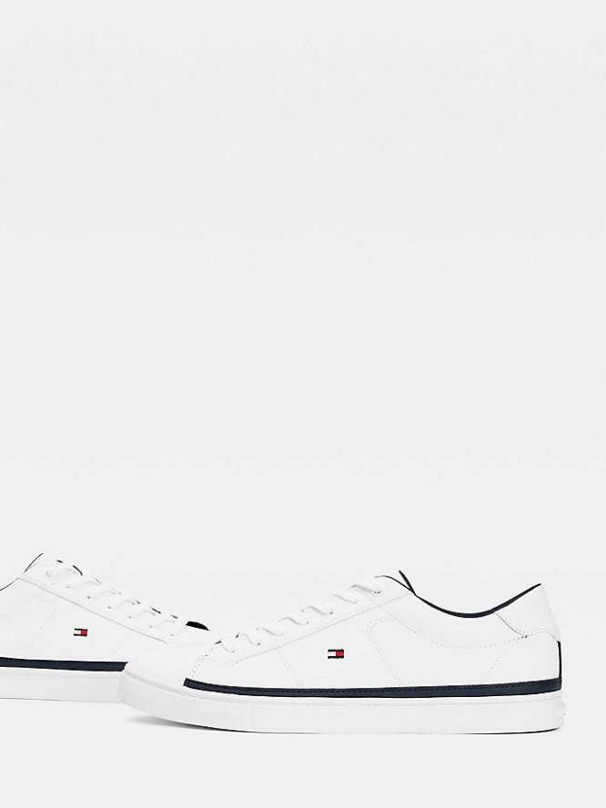 Tommy Hilfiger Essential Leder Contrast Sneakers Herren Weiß | AT042XKPN