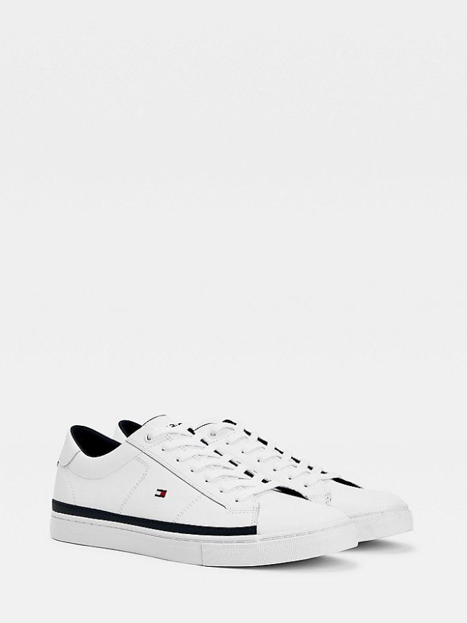 Tommy Hilfiger Essential Leder Contrast Sneakers Herren Weiß | AT042XKPN